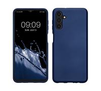 kwmobile Case for Samsung Galaxy A04s Case - Soft Slim Metallic TPU Silicone Cover - Metallic Blue