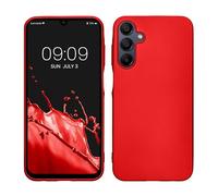 kwmobile Case for Samsung Galaxy A15 5G Case - Soft Slim Metallic TPU Silicone Cover - Metallic Dark Red