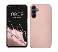 kwmobile Case for Samsung Galaxy A15 5G Case - Soft Slim Metallic TPU Silicone Cover - Metallic Rose Gold