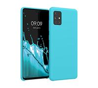 kwmobile Case for Samsung Galaxy A51 Case - Soft Cover - Shockproof Silicone - Wireless Charging Cool Glacier