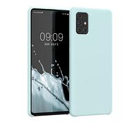 kwmobile Case for Samsung Galaxy A71 Case - Soft Cover - Shockproof Silicone - Wireless Charging Cool Mint