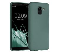 kwmobile Case for Samsung Galaxy J6 Case - Soft Cover - Shockproof TPU Material - Wireless Charging - Blue Green