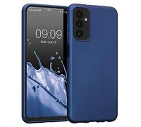 kwmobile Case for Samsung Galaxy M13 Case - Soft Slim Metallic TPU Silicone Cover - Metallic Blue