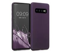 kwmobile Case for Samsung Galaxy S10 Case - Soft Slim Metallic TPU Silicone Cover - Metallic Berry