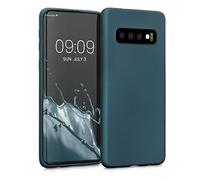 kwmobile Case for Samsung Galaxy S10 Case - Soft Slim Metallic TPU Silicone Cover - Metallic Teal