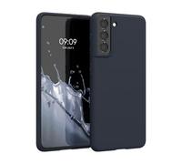 kwmobile Case for Samsung Galaxy S21 Case - Soft Cover - Shockproof TPU Material - Wireless Charging - Dark Blue