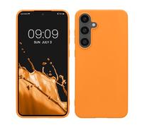 kwmobile Case for Samsung Galaxy S24 FE Case - Soft Cover - Shockproof TPU Material - Wireless Charging - Fruity Orange