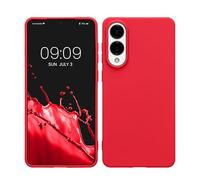 kwmobile Case for Samsung Galaxy S25 Edge Case - Soft Cover - Shockproof TPU Material - Wireless Charging - Neon Pink