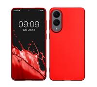 kwmobile Case for Samsung Galaxy S25 Edge Case - Soft Slim Metallic TPU Silicone Cover - Metallic Dark Red