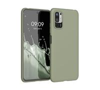 kwmobile Case for Xiaomi Redmi Note 10 5G Case - Soft Cover - Shockproof TPU Material - Wireless Charging - Gray Green