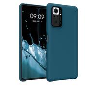 kwmobile Case for Xiaomi Redmi Note 10 Pro Case - Soft Cover - Shockproof Silicone - Wireless Charging Teal Matte