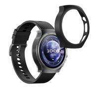 kwmobile Cases Compatible with Huawei Watch 5 46mm - Set of 2 Fitness Tracker Screen Protectors - Black/Transparent
