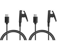 kwmobile Charger Compatible with Garmin vivomove Trend/Lily/HR/Forerunner 35/30 / 735XT - Charger USB-C Cable for Charging Smart Watch - Black (Pack of 2)