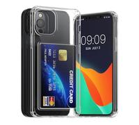 kwmobile Clear Case Compatible with Apple iPhone 12 / iPhone 12 Pro Case with Card Holder - Compartment Holds 2 Cards - Transparent