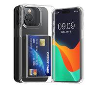 kwmobile Clear Case Compatible with Apple iPhone 15 Pro Max Case with Card Holder - Compartment Holds 2 Cards - Transparent