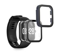 kwmobile Cover Comaptible with Xiaomi Redmi Watch 4 Covers - 2x Tempered Glass with Plastic Frame - Transparent/Dark Blue