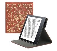 kwmobile Cover Compatible with Amazon Kindle Oasis 10. Generation Case - Stand + Strap - Good Story Yellow/Orange/Red