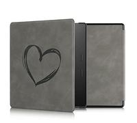 kwmobile Cover Compatible with Amazon Kindle Oasis 10. Generation Cover - eReader Case - Brushed Heart Grey