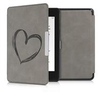 kwmobile Cover Compatible with Amazon Kindle Paperwhite (10. Gen - 2018) Cover - eReader Case - Brushed Heart Grey