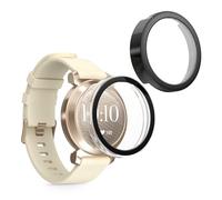 kwmobile Cover Compatible with Garmin Lily 2 Covers - 2x Tempered Glass with Plastic Frame - Transparent/Black