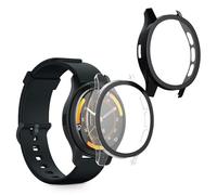 kwmobile Cover Compatible with Garmin Venu 3 Covers - 2x Tempered Glass with Plastic Frame - Transparent/Black