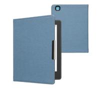 kwmobile Cover Compatible with Kobo Aura H2O Edition 2 - Case for E-Reader - Denim Look Fabric Flip Case - Blue