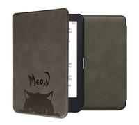 kwmobile Cover Compatible with Kobo Clara 2E / Tolino Shine 4 Cover - eReader Case - Meow Cat Grey/Black
