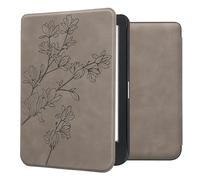 kwmobile Cover Compatible with Kobo Clara BW/Colour Cover - eReader Case - Magnolias Grey