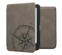 kwmobile Cover Compatible with Kobo Clara BW/Colour Cover - eReader Case - Navigational Compass Grey
