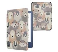 kwmobile Cover for Amazon Kindle (2022/2024) Case - eReader Cover with auto sleep funktion - Sheep with White/Brown/Grey