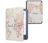 kwmobile Cover for Amazon Kindle (2022/2024) Case - eReader Cover with auto sleep funktion - Travel with Black/Multicolor