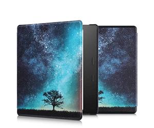 kwmobile Cover for Amazon Kindle Oasis 10. Generation Case - eReader Cover with auto sleep funktion - Cosmic Nature with Blue/Grey/Black