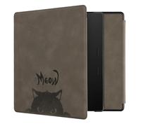 kwmobile Cover for Amazon Kindle Oasis 10. Generation Case - eReader Cover with auto sleep funktion - Meow Cat with Grey/Black