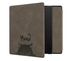 kwmobile Cover for Amazon Kindle Oasis 10. Generation Case - eReader Cover with auto sleep funktion - Meow Cat with Grey/Black
