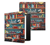 kwmobile Cover for Amazon Kindle Oasis 10. Generation Case - eReader Cover with hand strap and auto sleep funktion - Library Motto with Multicolor