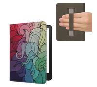 kwmobile Cover for Amazon Kindle Paperwhite (2024)/Colorsoft Case - eReader Cover with hand strap and auto sleep funktion - Multicolor with Dark Pink/Blue/Green