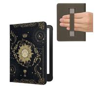 kwmobile Cover for Amazon Kindle Paperwhite (2024)/Colorsoft Case - eReader Cover with hand strap and auto sleep funktion - Tarot Card with Dark Blue/Yellow/Black