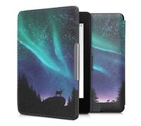 kwmobile Cover for Amazon Kindle Paperwhite Case - eReader Cover with auto sleep funktion - Aurora with Turquoise/Blue/Black
