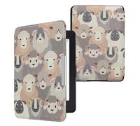kwmobile Cover for Amazon Kindle Paperwhite Case - eReader Cover with auto sleep funktion - Sheep with White/Brown/Grey