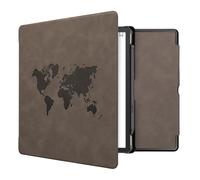 kwmobile Cover for Amazon Kindle Scribe (2022/2024) Case - eReader Cover with auto sleep funktion - Travel Outline with Grey