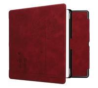 kwmobile Cover for Amazon Kindle Scribe (2024) Case - eReader Cover with auto sleep funktion - Dandelion Love with Dark Red