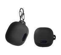 kwmobile Cover for Anker Soundcore Liberty 4 NC Case - Silicone Cover for Earbuds Charging Case - Protective Headphone Holder with Carabiner Clip - Black