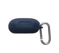 kwmobile Cover for Anker Soundcore Liberty 4 Pro Case - Silicone Cover for Earbuds Charging Case - Protective Headphone Holder with Carabiner Clip - Dark Blue