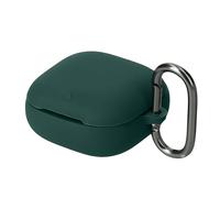 kwmobile Cover for Anker soundcore Liberty Buds Case - Silicone Cover for Earbuds Charging Case - Protective Headphone Holder with Carabiner Clip - Dark Green