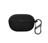 kwmobile Cover for Anker Soundcore Life A3i Case - Silicone Cover for Earbuds Charging Case - Protective Headphone Holder with Carabiner Clip - Black