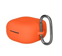 kwmobile Cover for Anker Soundcore P31i / Soundcore R60iNC Case - Silicone Cover for Earbuds Charging Case - Protective Headphone Holder with Carabiner Clip - Orange