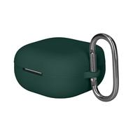 kwmobile Cover for Anker Soundcore P31i / Soundcore R60iNC Case - Silicone Cover for Earbuds Charging Case - Protective Headphone Holder with Carabiner Clip - Dark Green