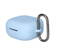 kwmobile Cover for Anker Soundcore P31i / Soundcore R60iNC Case - Silicone Cover for Earbuds Charging Case - Protective Headphone Holder with Carabiner Clip - Light Blue