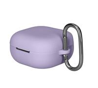 kwmobile Cover for Anker Soundcore P31i / Soundcore R60iNC Case - Silicone Cover for Earbuds Charging Case - Protective Headphone Holder with Carabiner Clip - Lavender