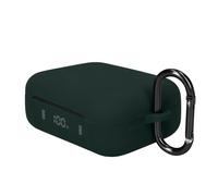 kwmobile Cover for Anker Soundcore P41i Case - Silicone Cover for Earbuds Charging Case - Protective Headphone Holder with Carabiner Clip - Dark Green